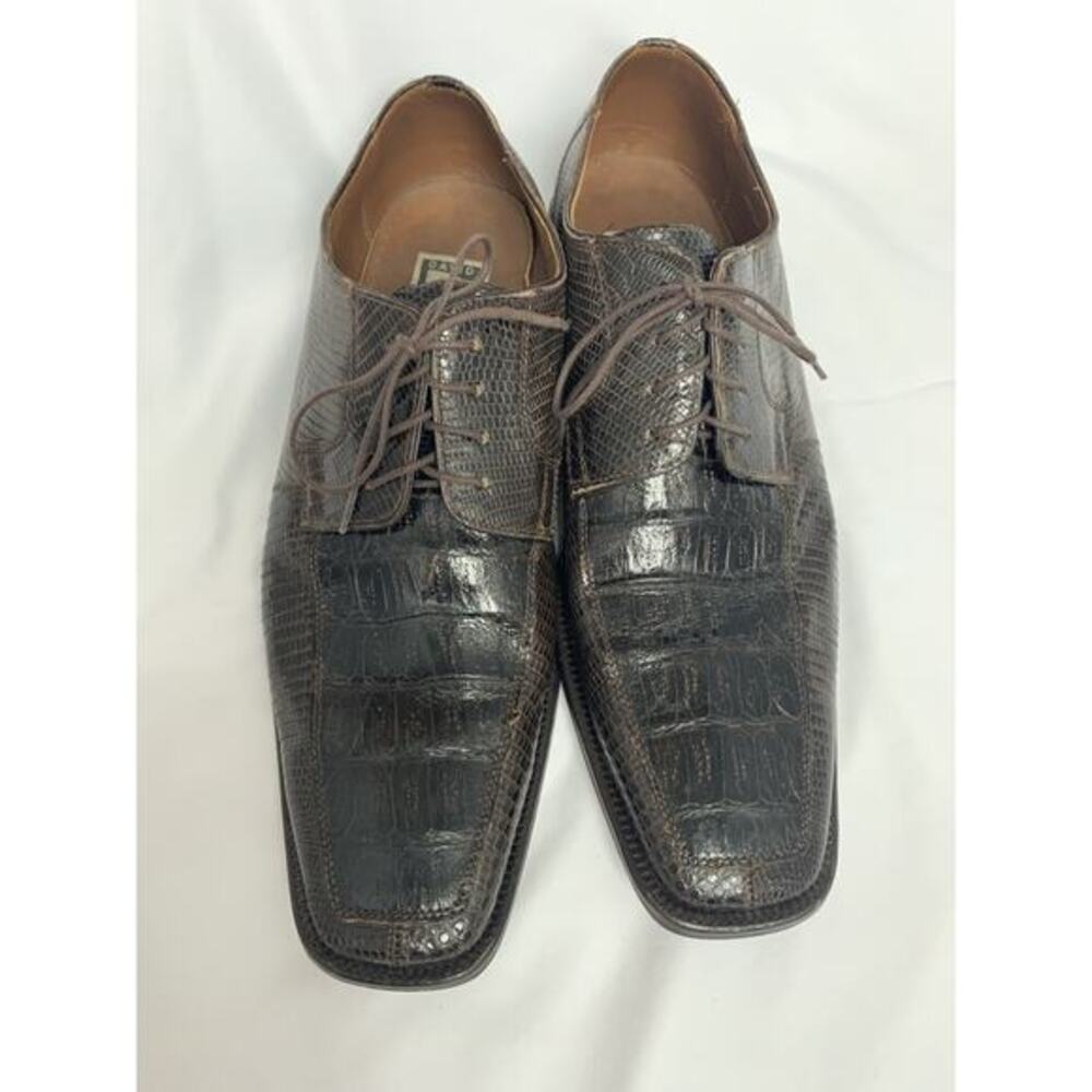 David Eden Alligator Leather Hand Made Brown Oxford Dress Shoe Men’s Size 12